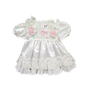 Kids Fashion Girls Toddler Dress Christening Gown White Lace Headband 18 Months